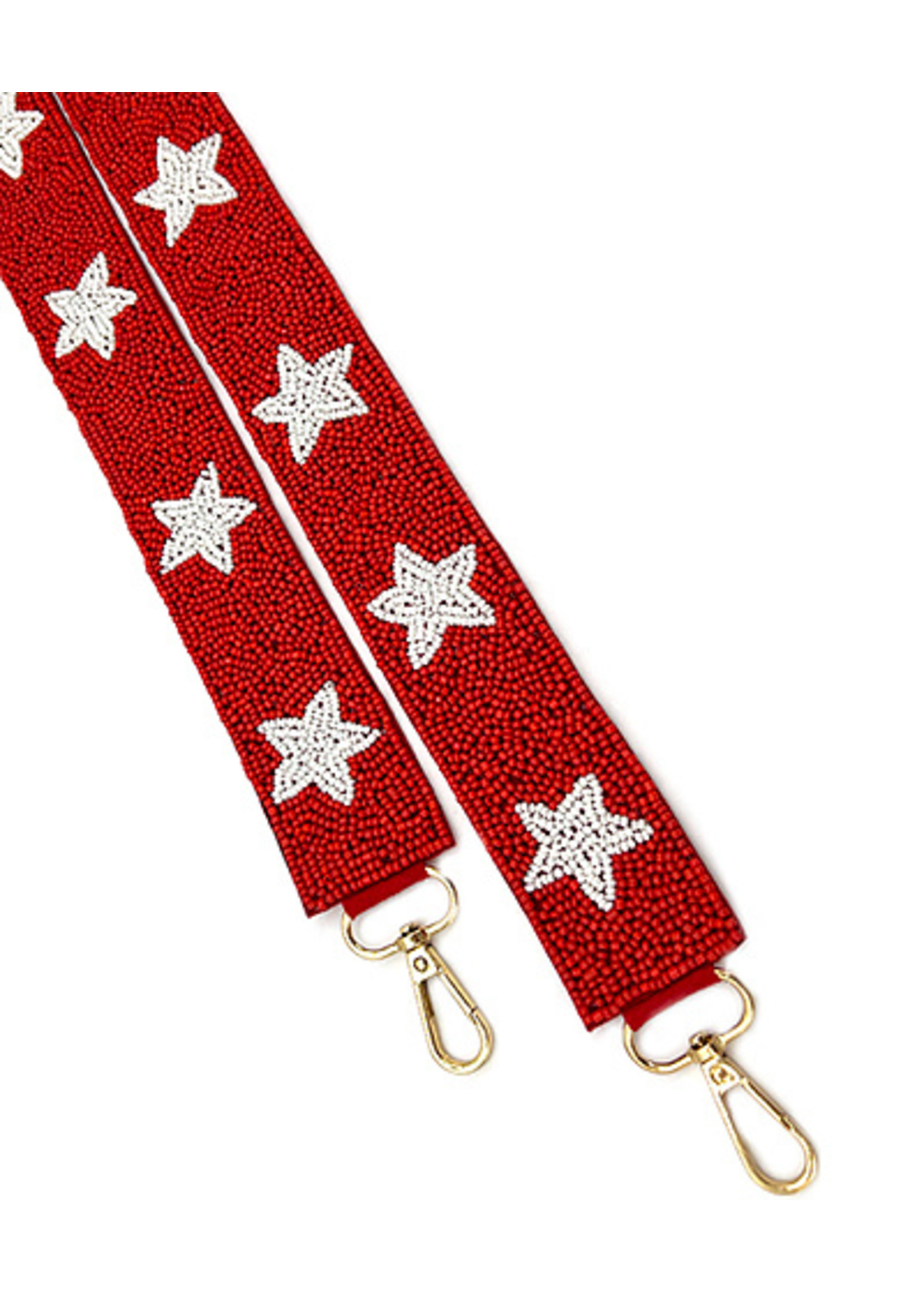 Red and white star beaded strap - ElleB gifts