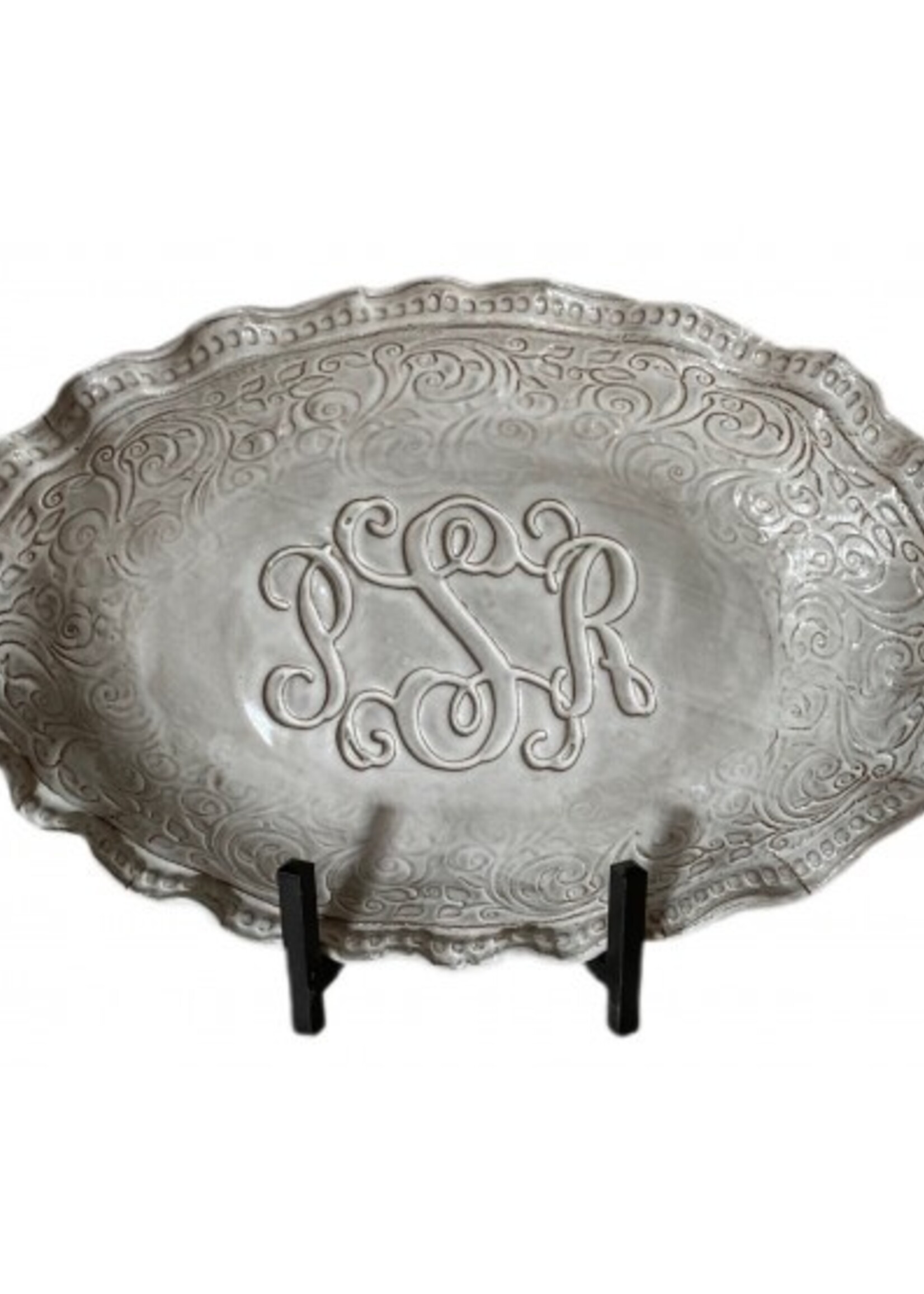 dixie pottery Lizzy Veronica Monogrammed Tray