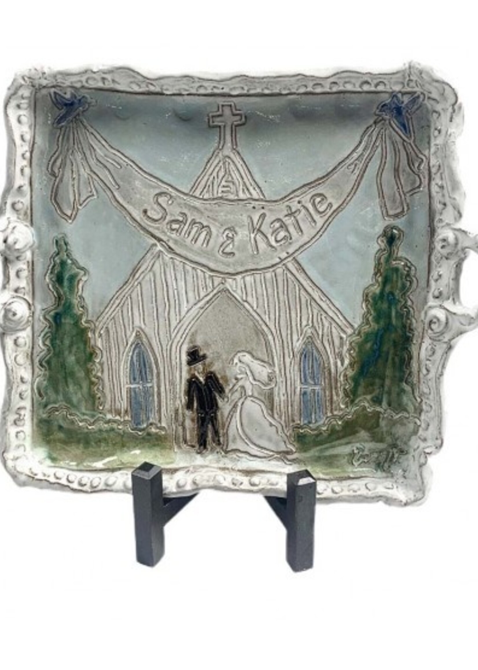 dixie pottery Wedding Bells Serving Tray