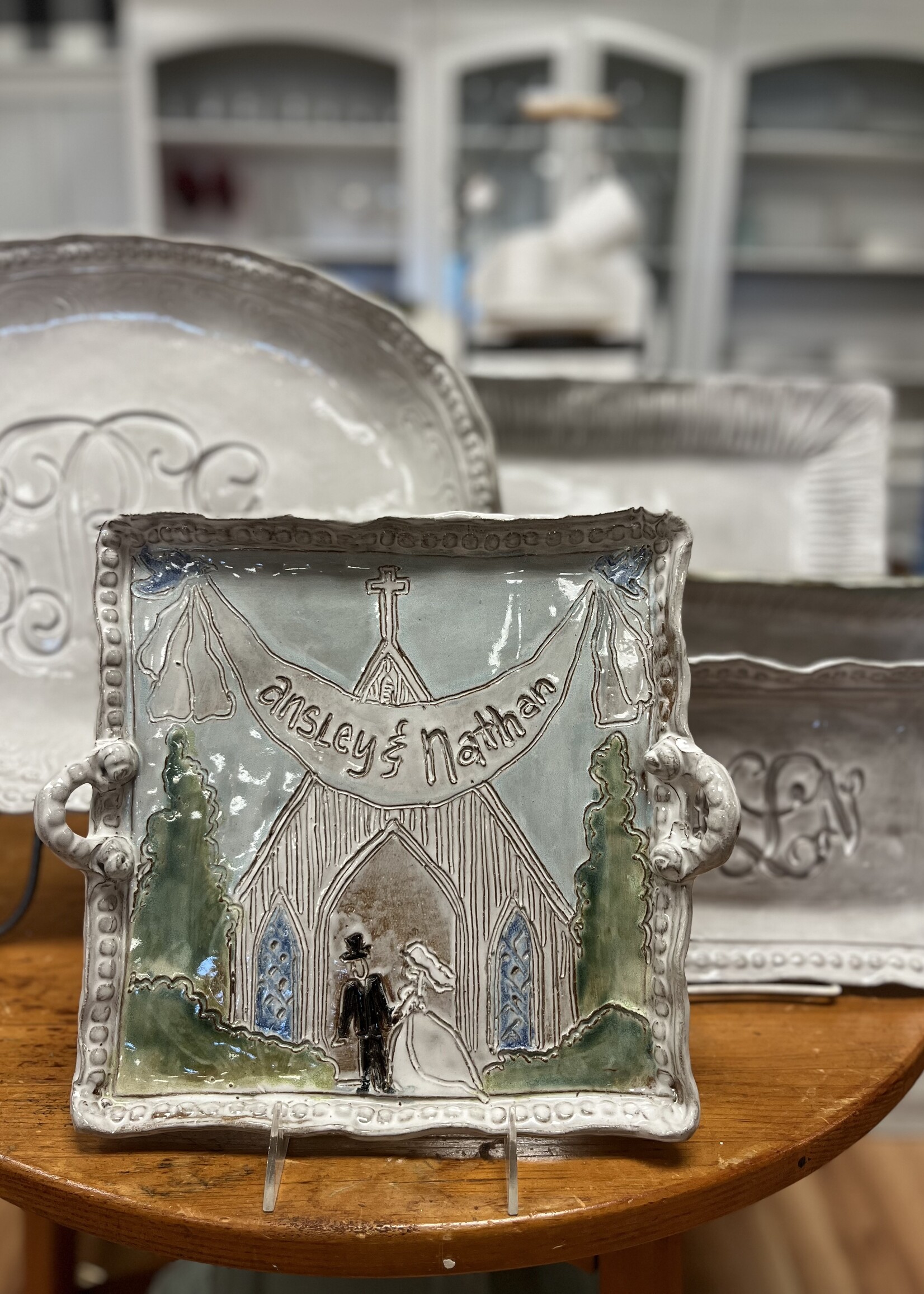 dixie pottery Wedding Bells Serving Tray