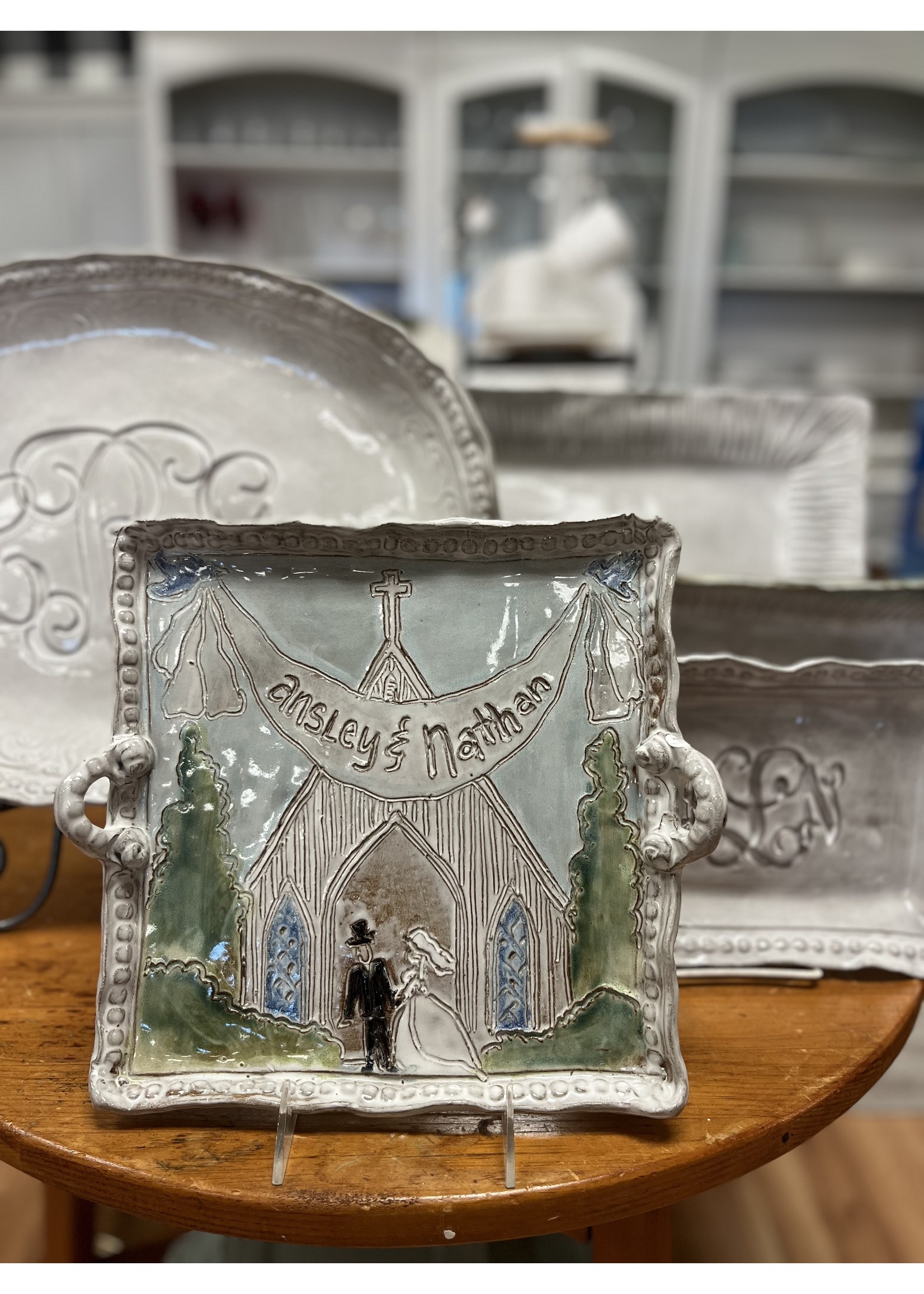 dixie pottery Wedding Bells Serving Tray