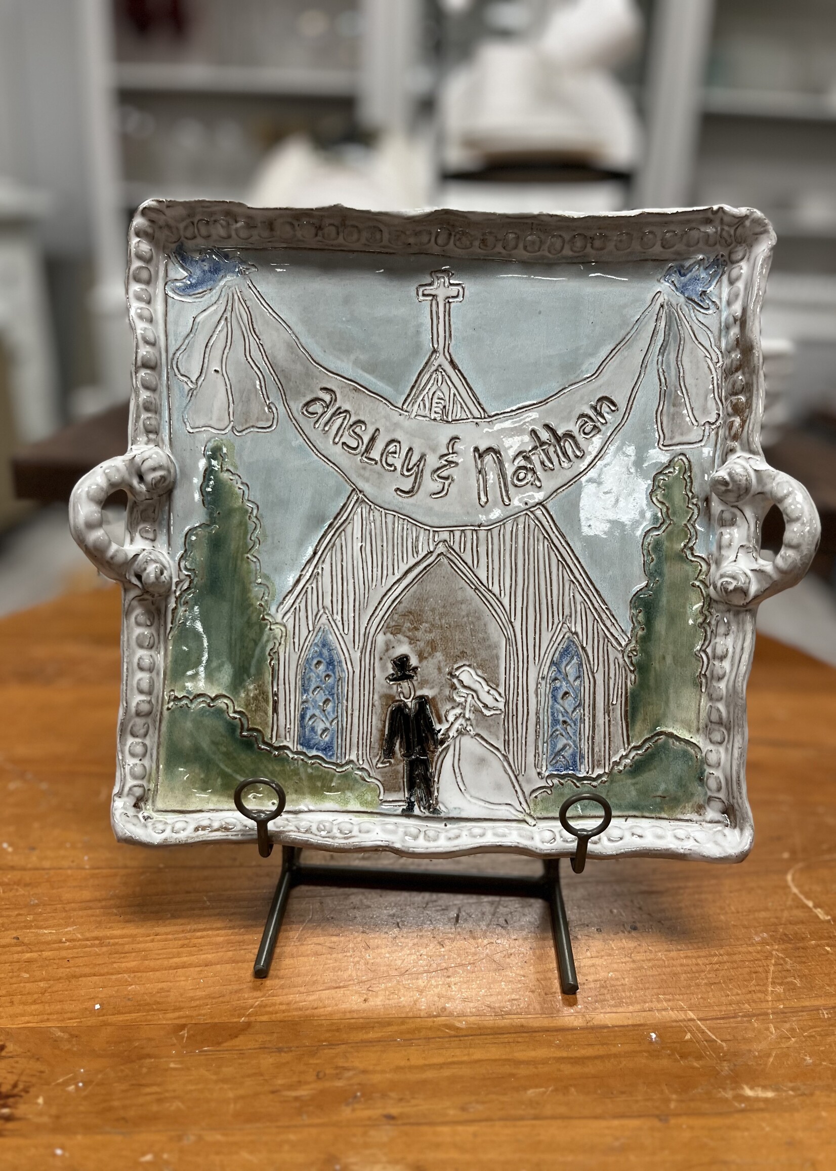 dixie pottery Wedding Bells Serving Tray