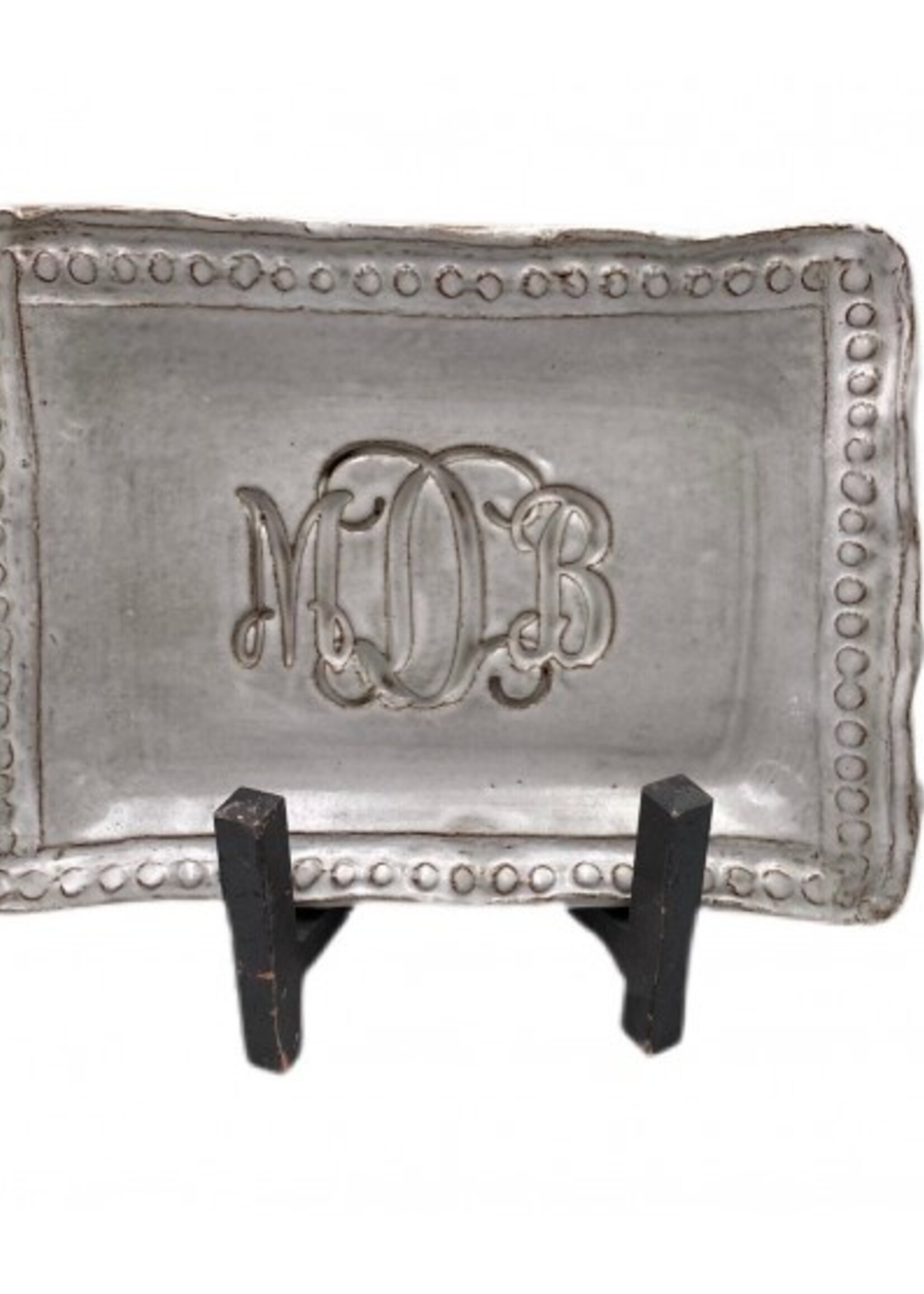 dixie pottery Savannah Monogrammed Tray 6x9
