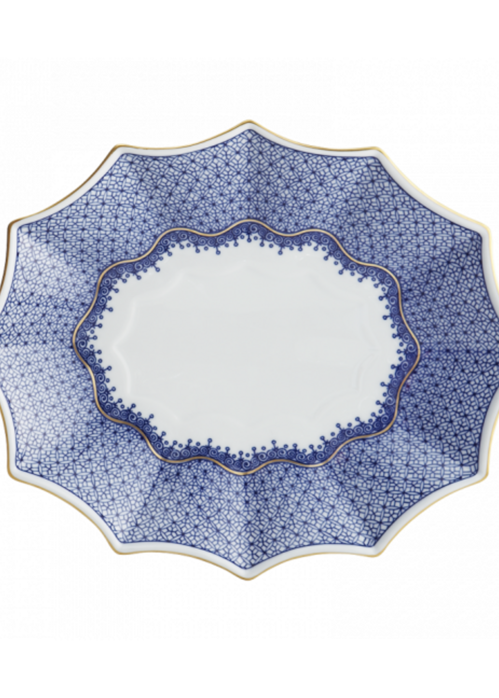 Mottahedeh Mottahedeh Blue Lace Footed Tray, Large