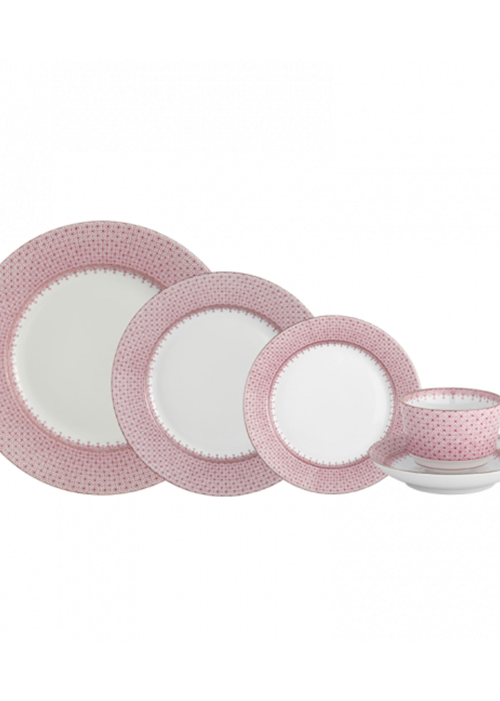 Mottahedeh Mottahedeh Pink Lace 5 Pc Place Setting