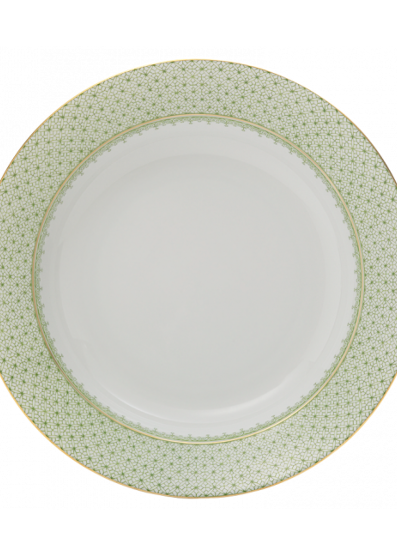 Mottahedeh Mottahedeh Apple Green Lace Rim Soup Plate
