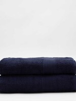 CB Station Set of 2 Navy Monogrammed Cotton Bath Towels