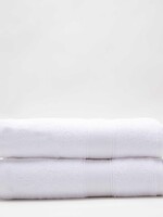 CB Station Set of 2 White Monogrammed Cotton Bath Towels
