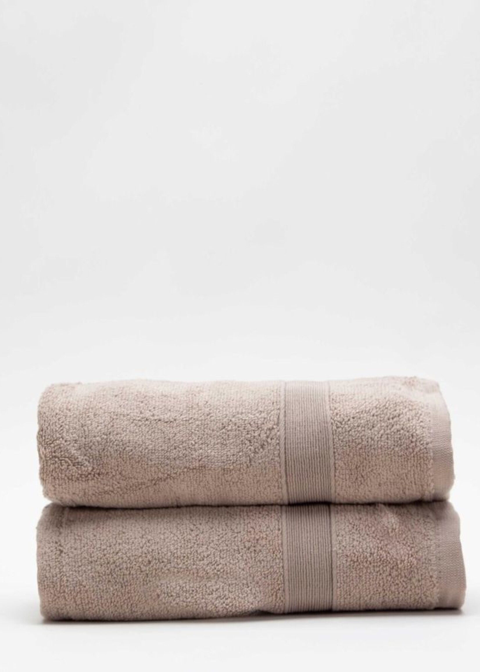 CB Station Set of 2 Taupe Monogrammed Cotton Hand Towels