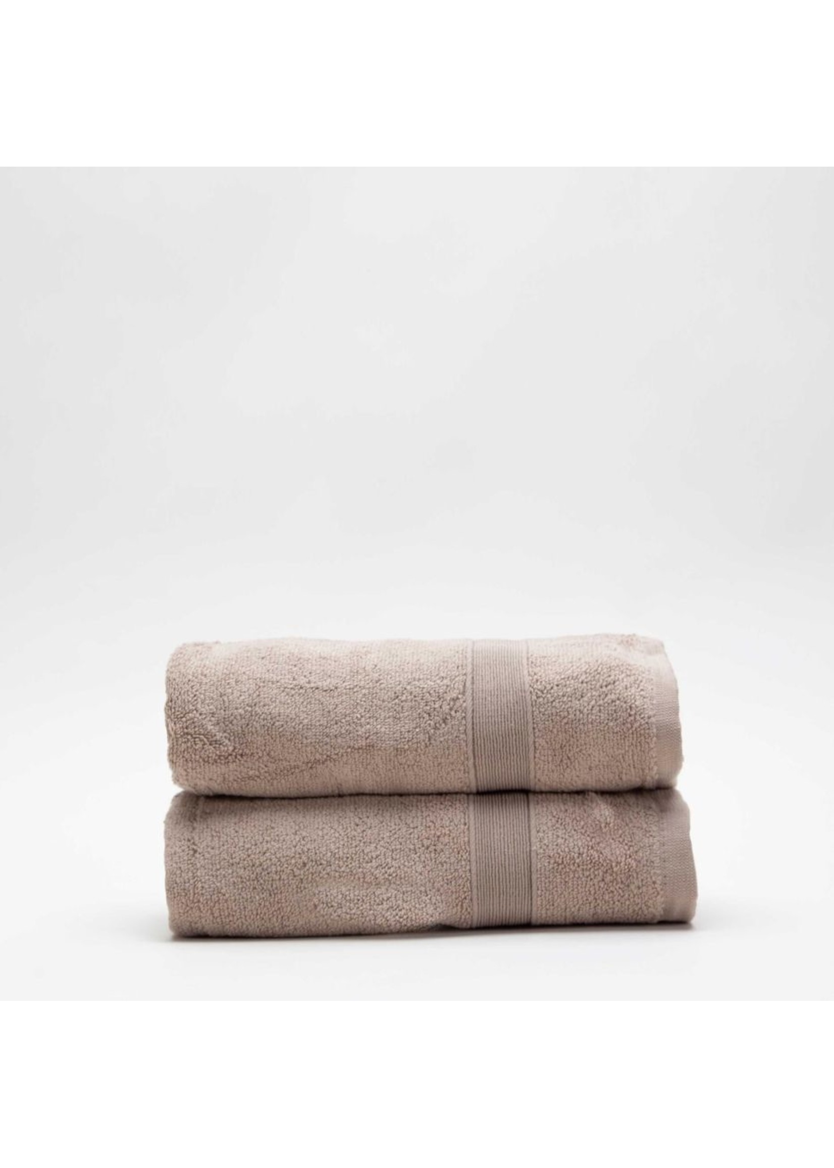 CB Station Set of 2 Taupe Monogrammed Cotton Hand Towels