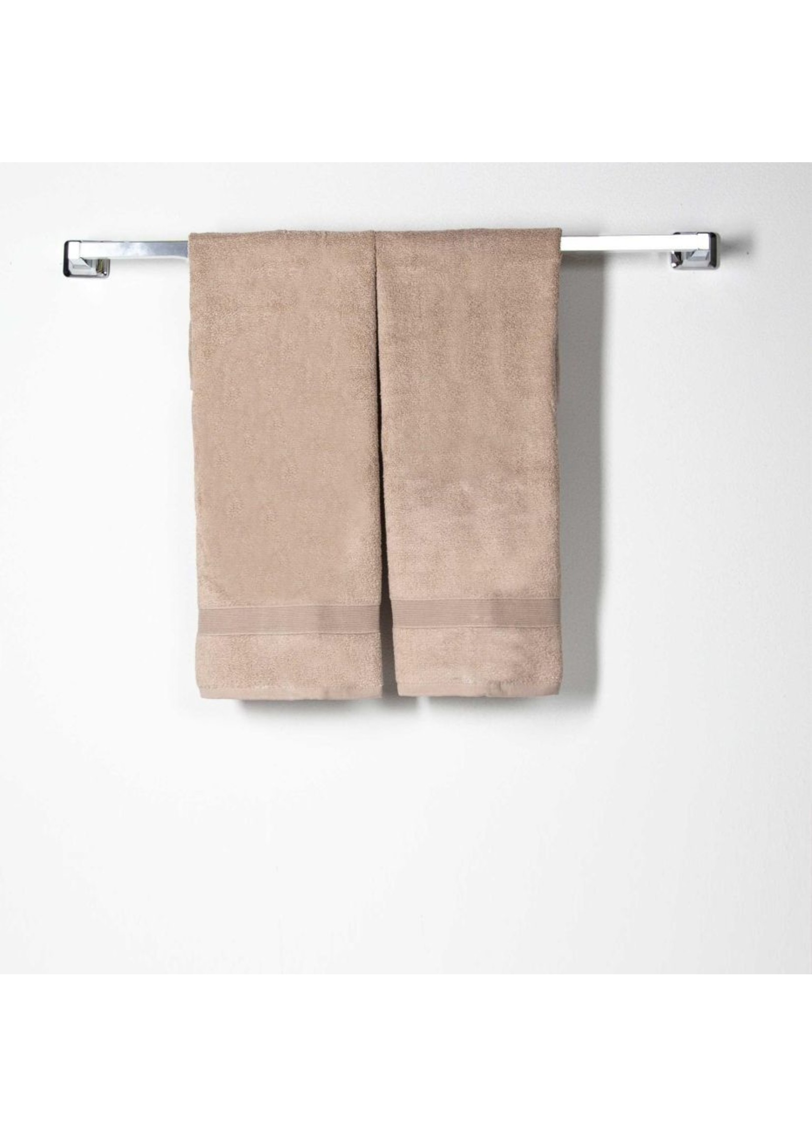 CB Station Set of 2 Taupe Monogrammed Cotton Hand Towels