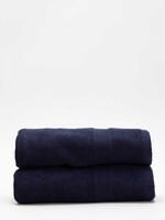 CB Station Set of 2 Navy Monogrammed Cotton Hand Towels
