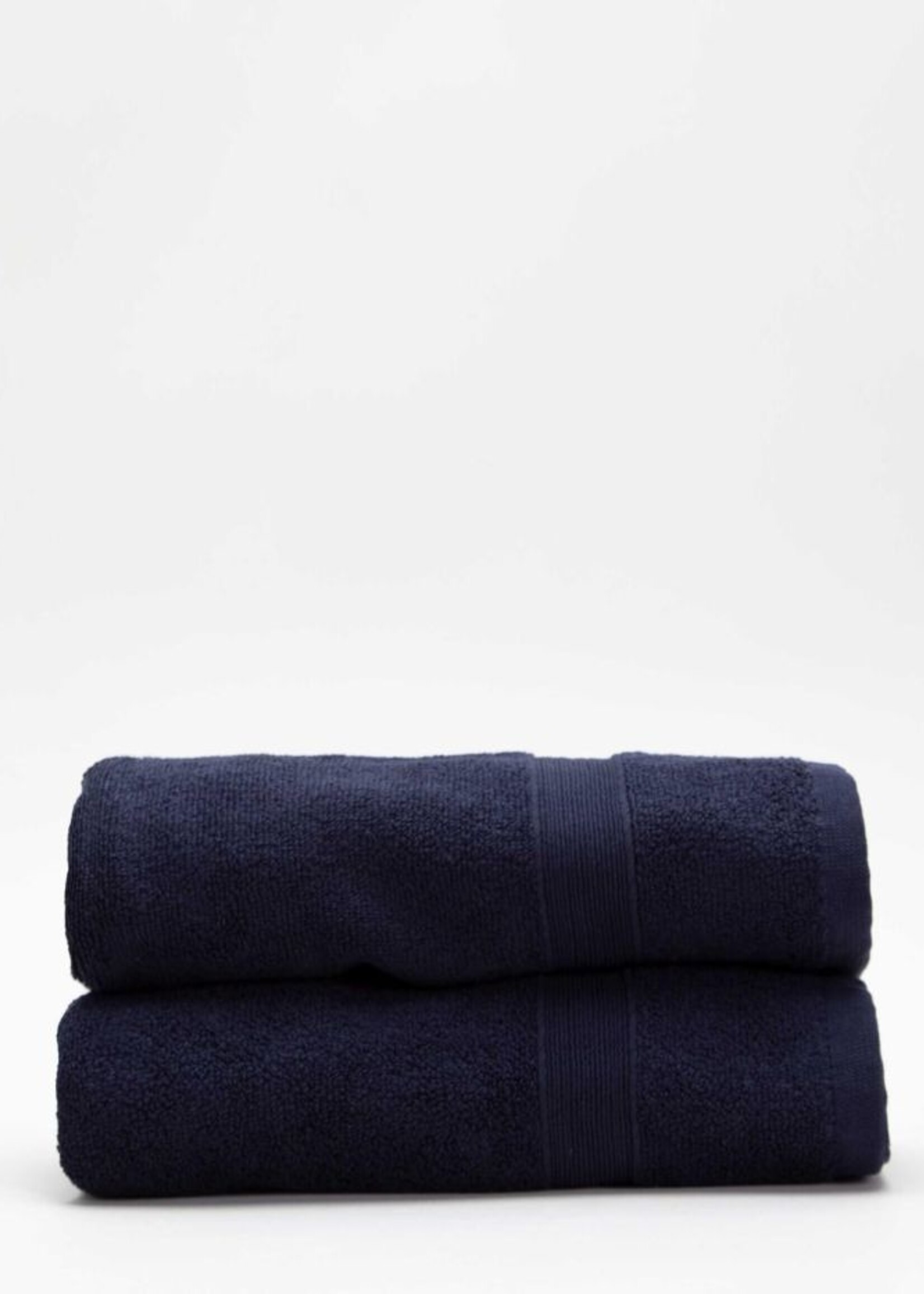 CB Station Set of 2 Navy Monogrammed Cotton Hand Towels