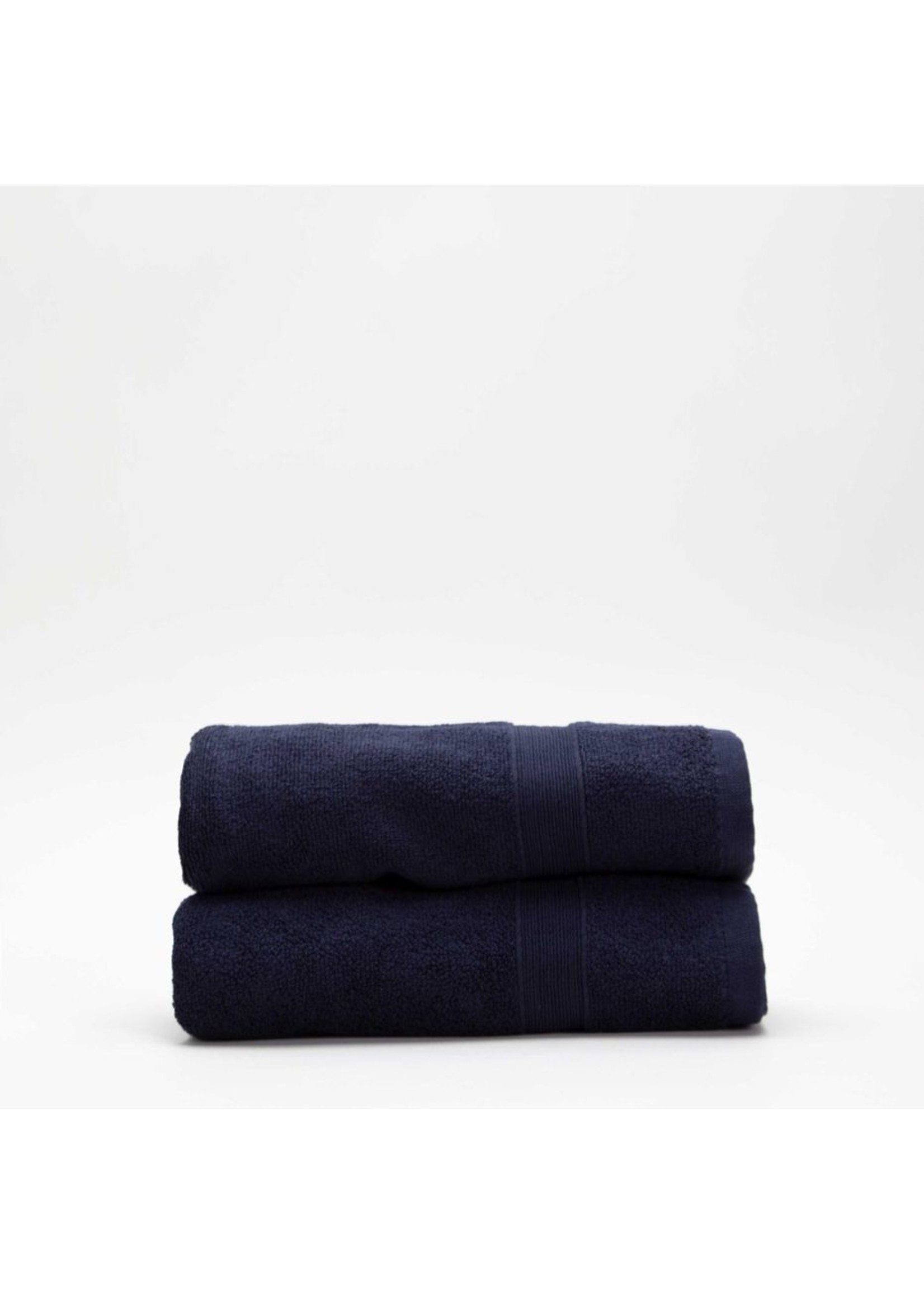 CB Station Set of 2 Navy Monogrammed Cotton Hand Towels