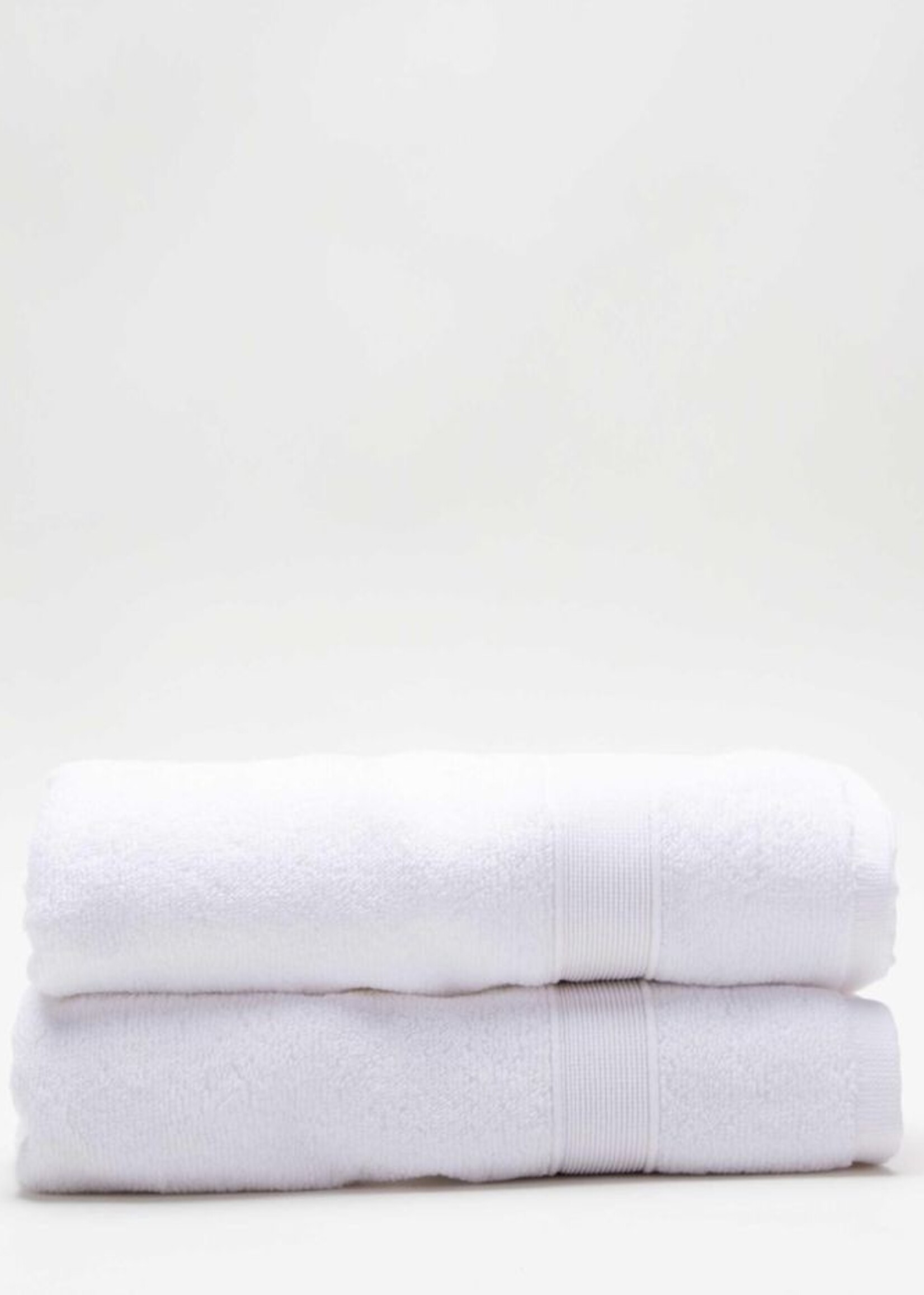 CB Station Set of 2 White Monogrammed Cotton Hand Towels