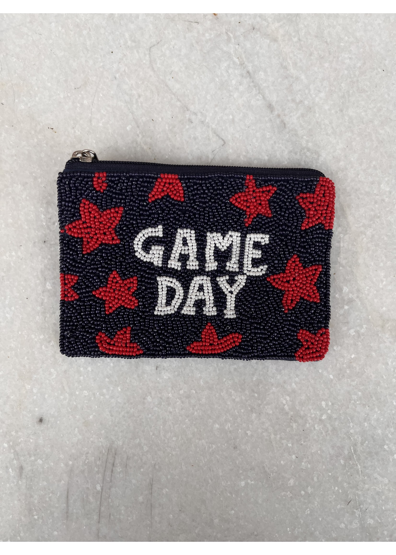 Golden Stella Beaded Game Day Pouch - Ole Miss