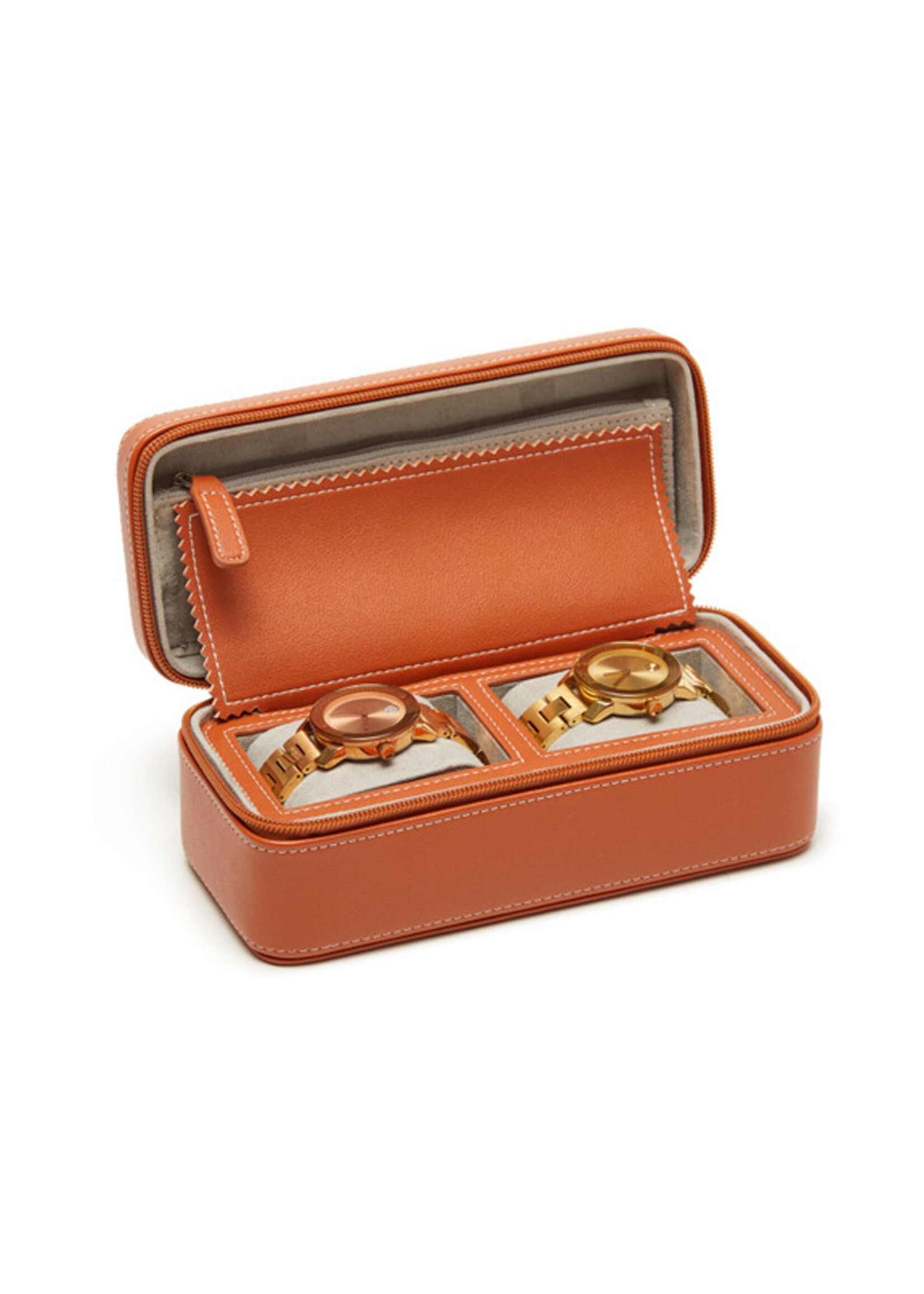 Brouk & Co Riley Dual Watch Travel Case - Brown