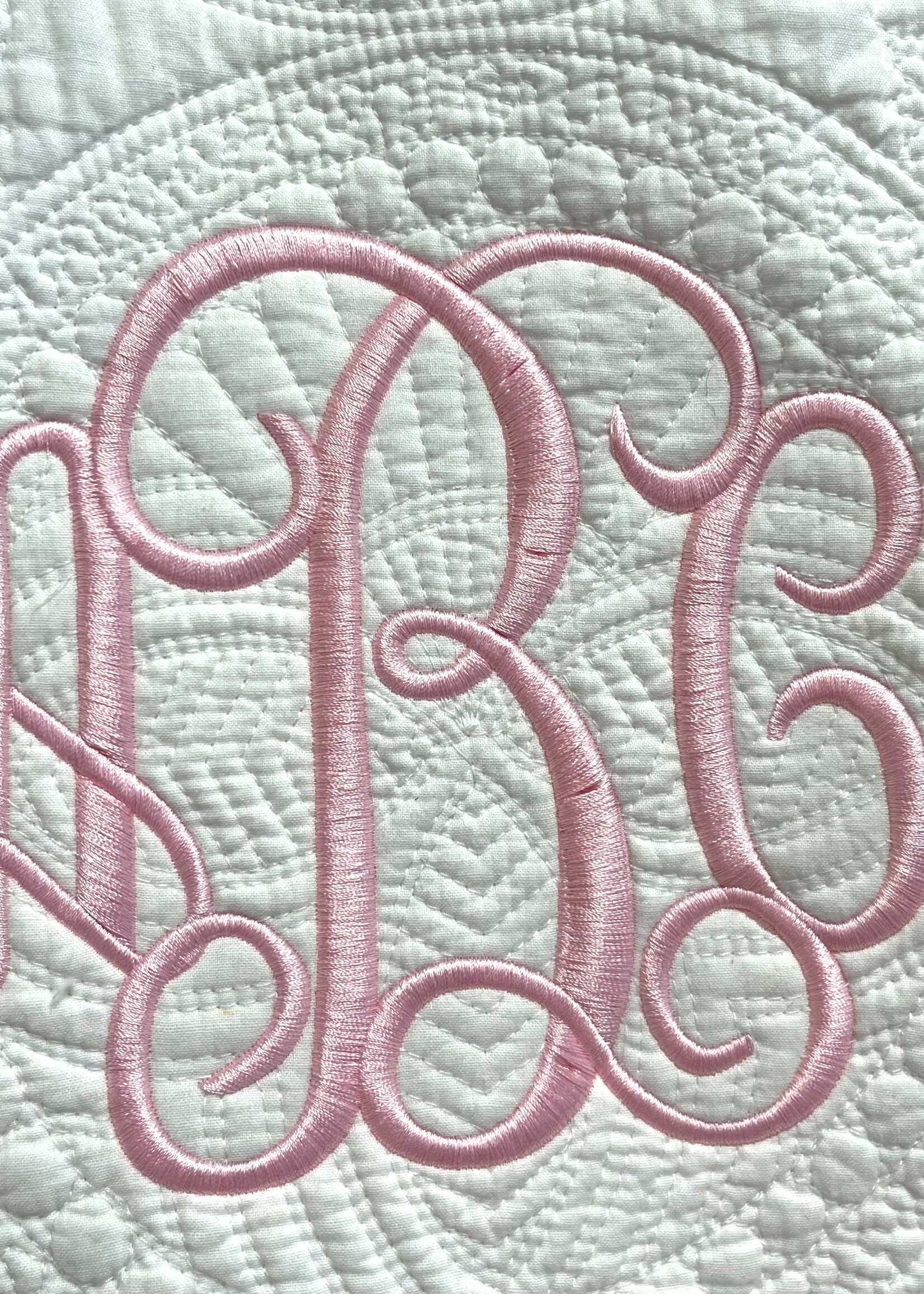 Oriental Products Signature Baby Quilt w/ Monogram  Gray