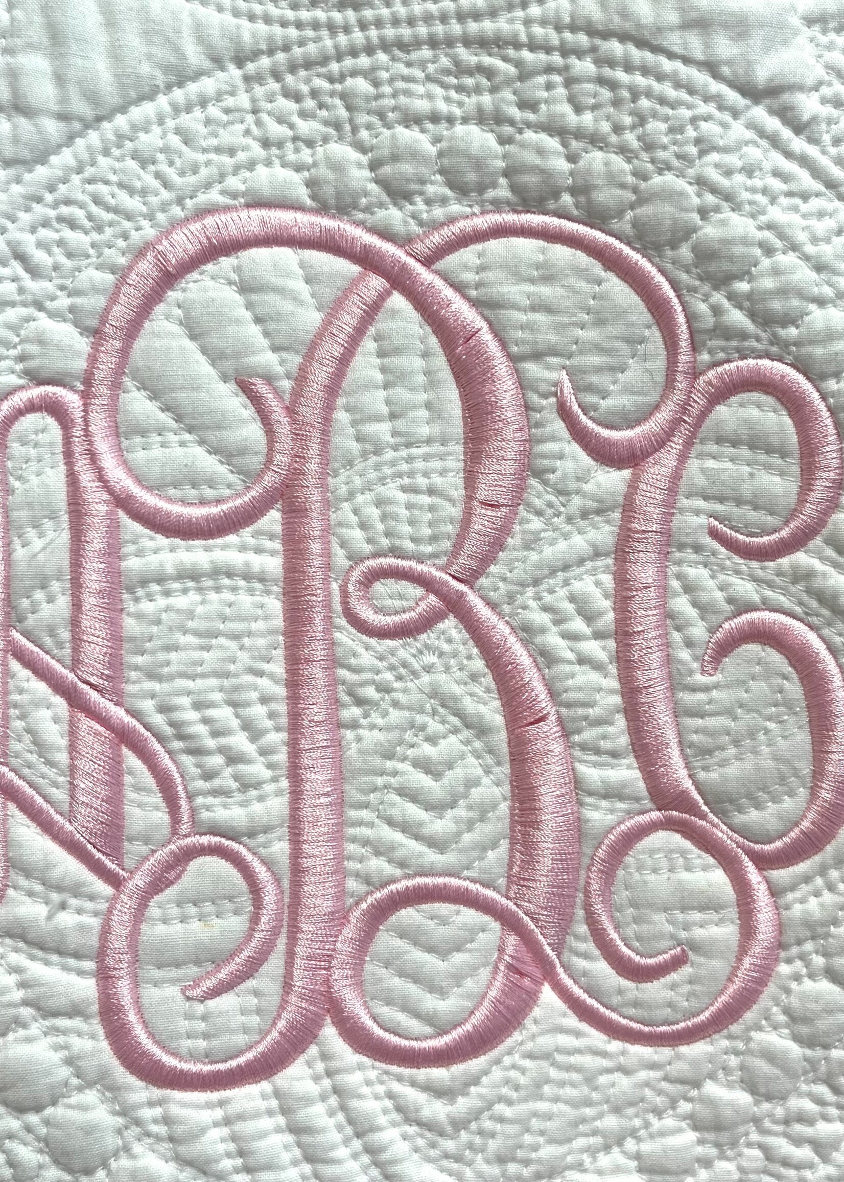 Oriental Products Signature Baby Quilt w/ Monogram  Pink