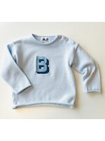 fingerprints Monogrammed Blue Roll Neck Sweater