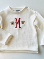 fingerprints Monogrammed Cream Roll Neck Sweater