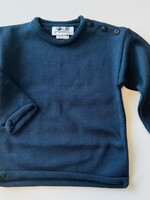 fingerprints Monogrammed Navy Roll Neck Sweater