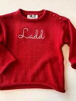 fingerprints Monogrammed Red Roll Neck Sweater