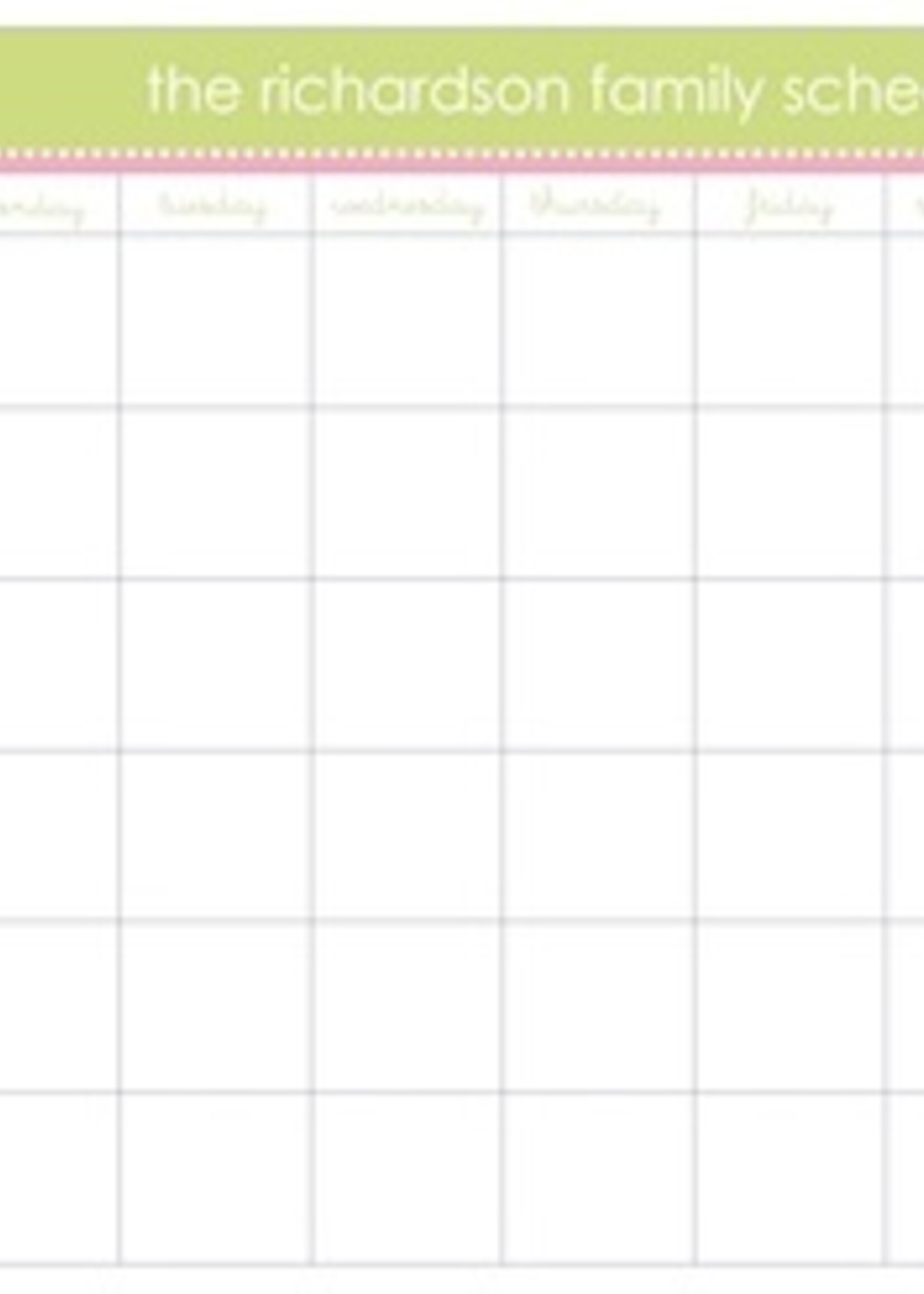 printswell Yellow Gingham Family Schedule (60 sheets)