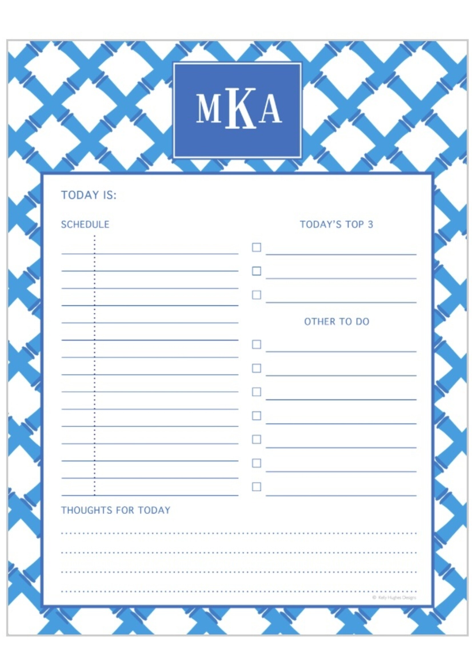 printswell Blue Bamboo Daily Planner (50 sheets)