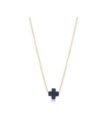 enewton 16" Necklace Gold - Signature Cross Navy