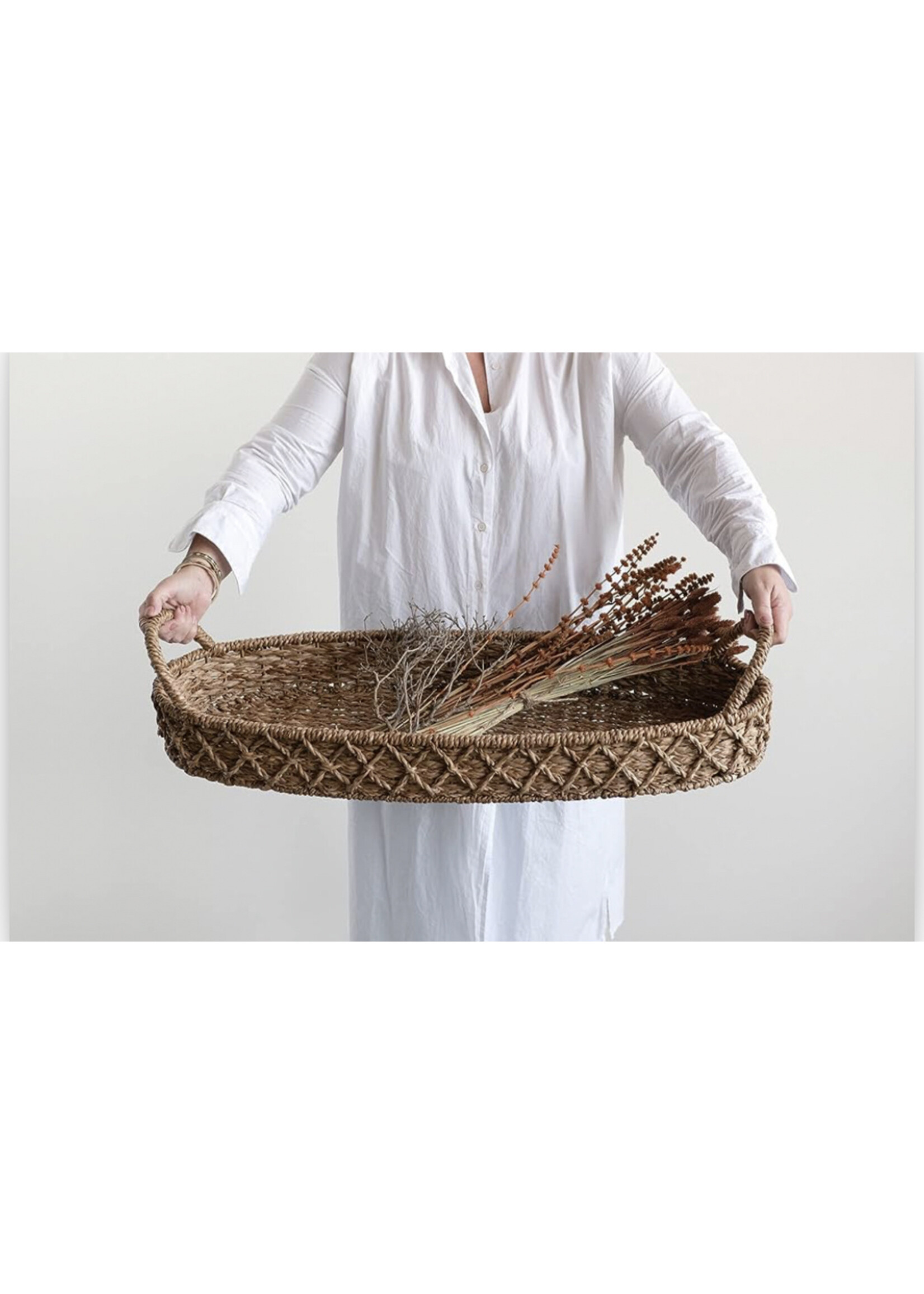 Creative Co-op Decorative Woven Seagrass Tray