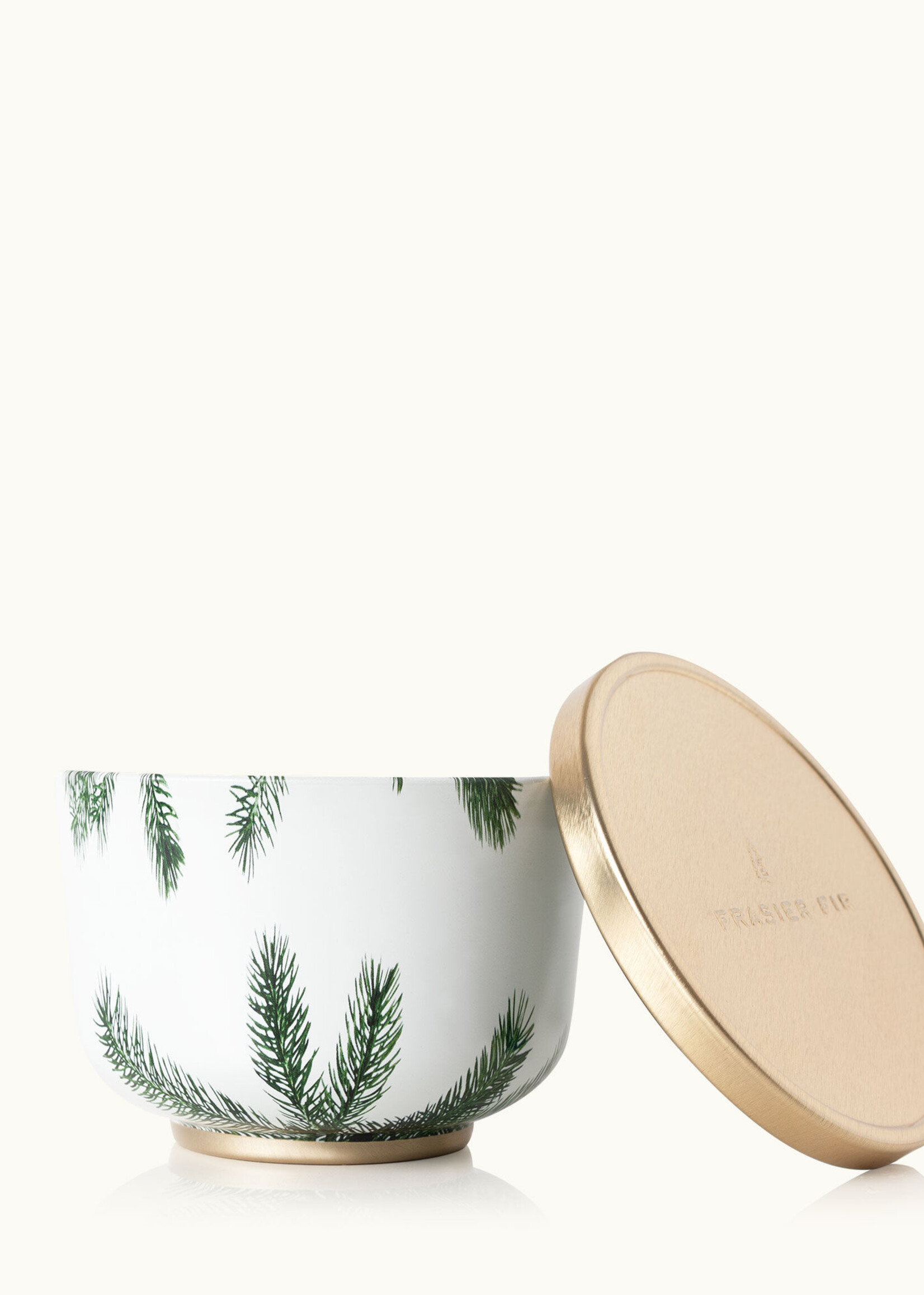 Thymes Frasier Fir Poured Candle Tin, Gold Lid