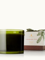 Thymes Frasier Fir Poured Candle , Green 3-Wick