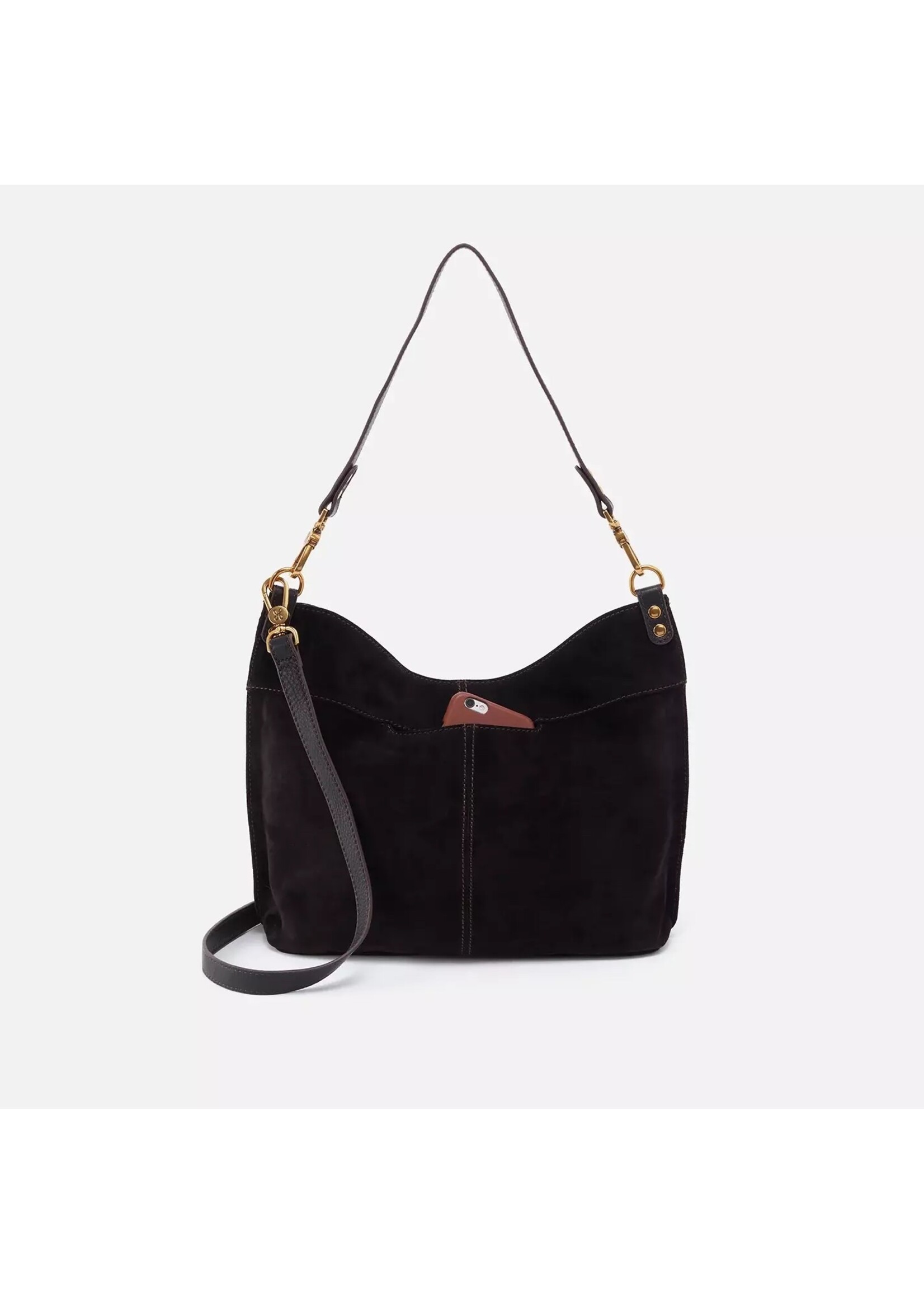 hobo Pier Shoulder Bag -Suede Black