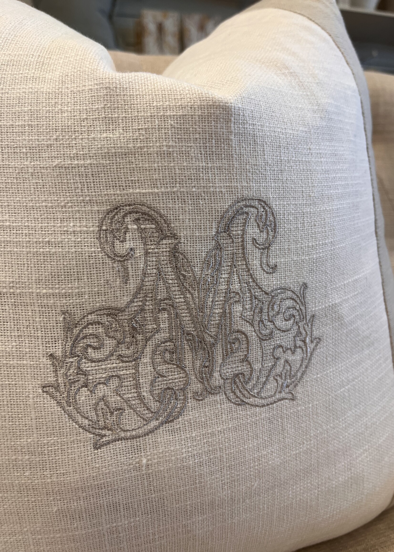 Saro Trading Company Banded Pillow - Square