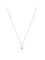 enewton 16" Necklace Gold - Classic Beaded Signature Cross Small Gold Charm