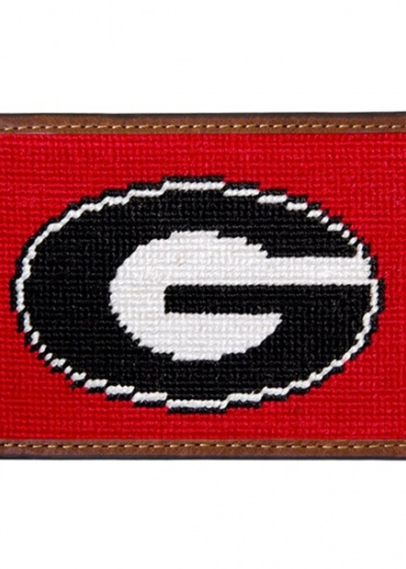 Smathers & Branson Georgia Red Needlepoint Card Wallet