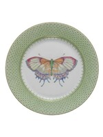 Mottahedeh Mottahedeh Apple Green Lace Dessert Plate w/Butterfly
