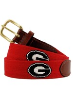 Smathers & Branson Needlepoint Georgia G (Red) Belt