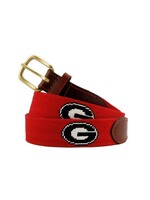 Smathers & Branson Needlepoint Georgia G (Red) Belt