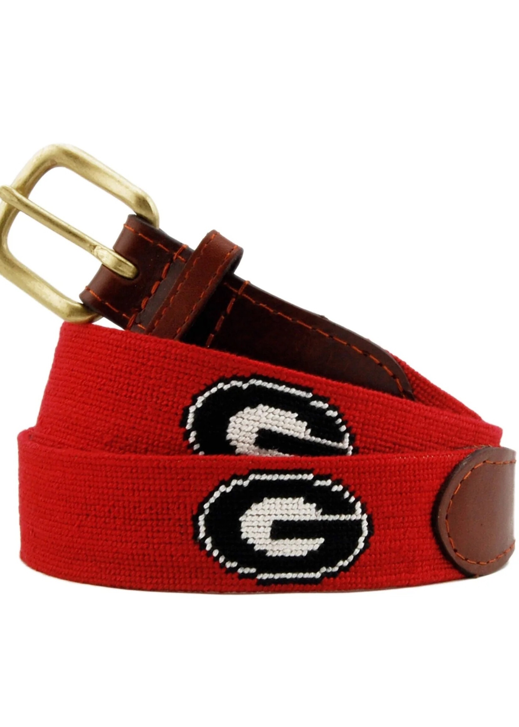 Smathers & Branson Needlepoint Georgia G (Red) Belt