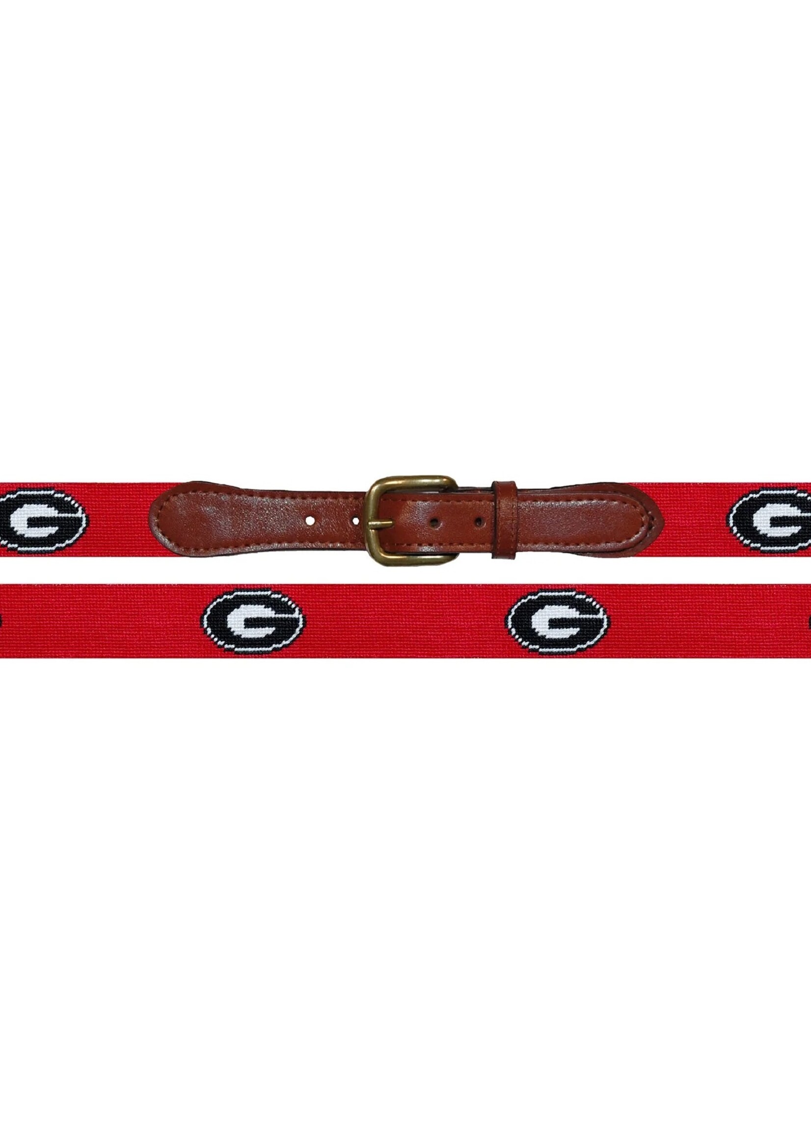 Smathers & Branson Needlepoint Georgia G (Red) Belt
