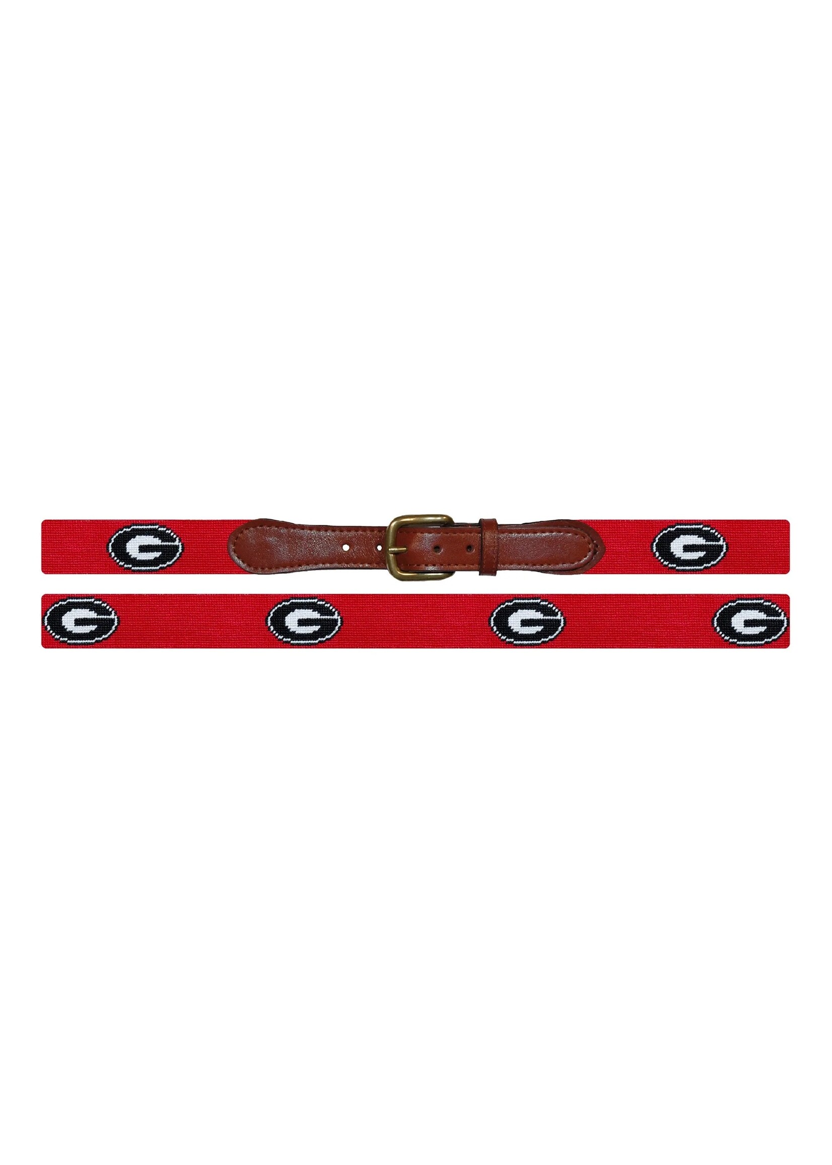 Smathers & Branson Needlepoint Georgia G (Red) Belt
