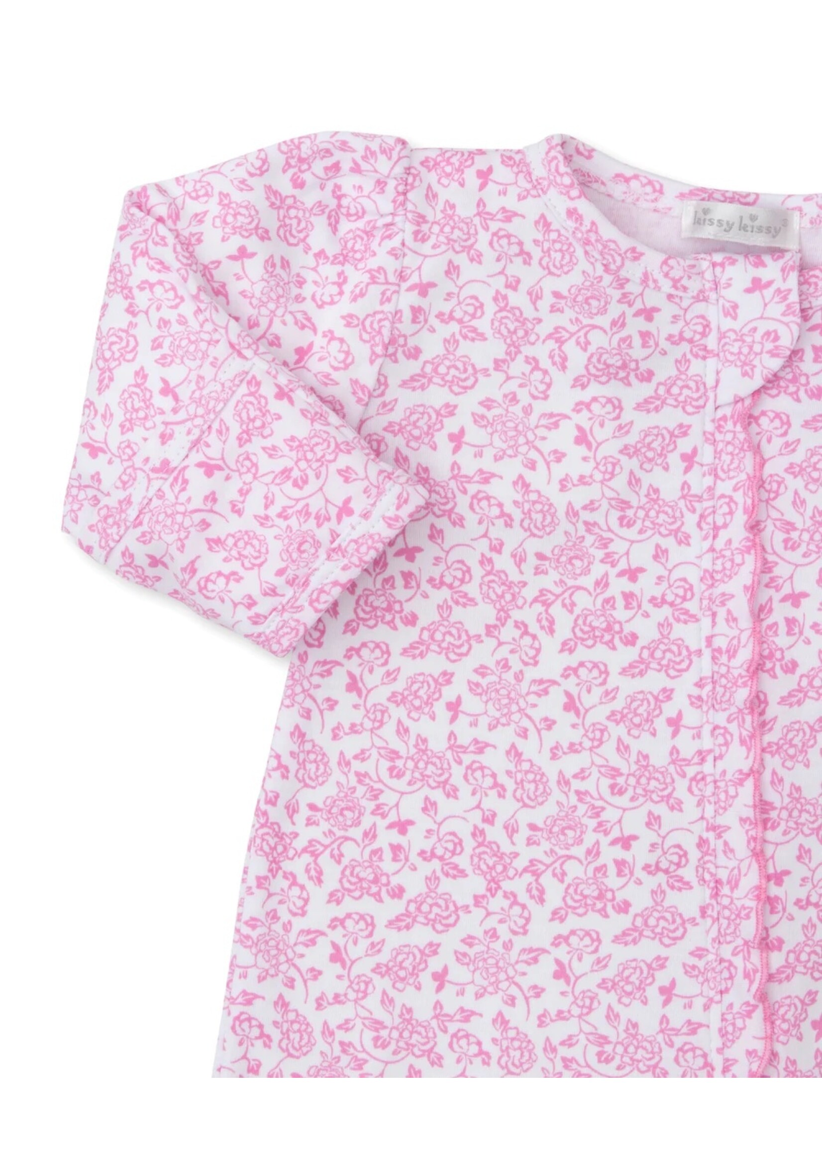 Kissy Kissy Blooming Vines Pink Zip Footie