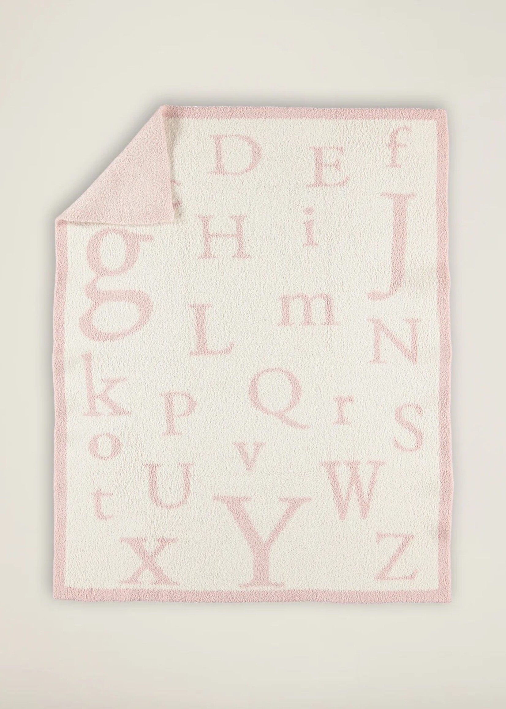 Barefoot Dreams Barefoot Dreams Cozychic ABC Blanket-Dusty Rose/Cream