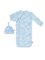 magnetic me Blue Doeskin Magnetic Gown & Hat NB - 3M