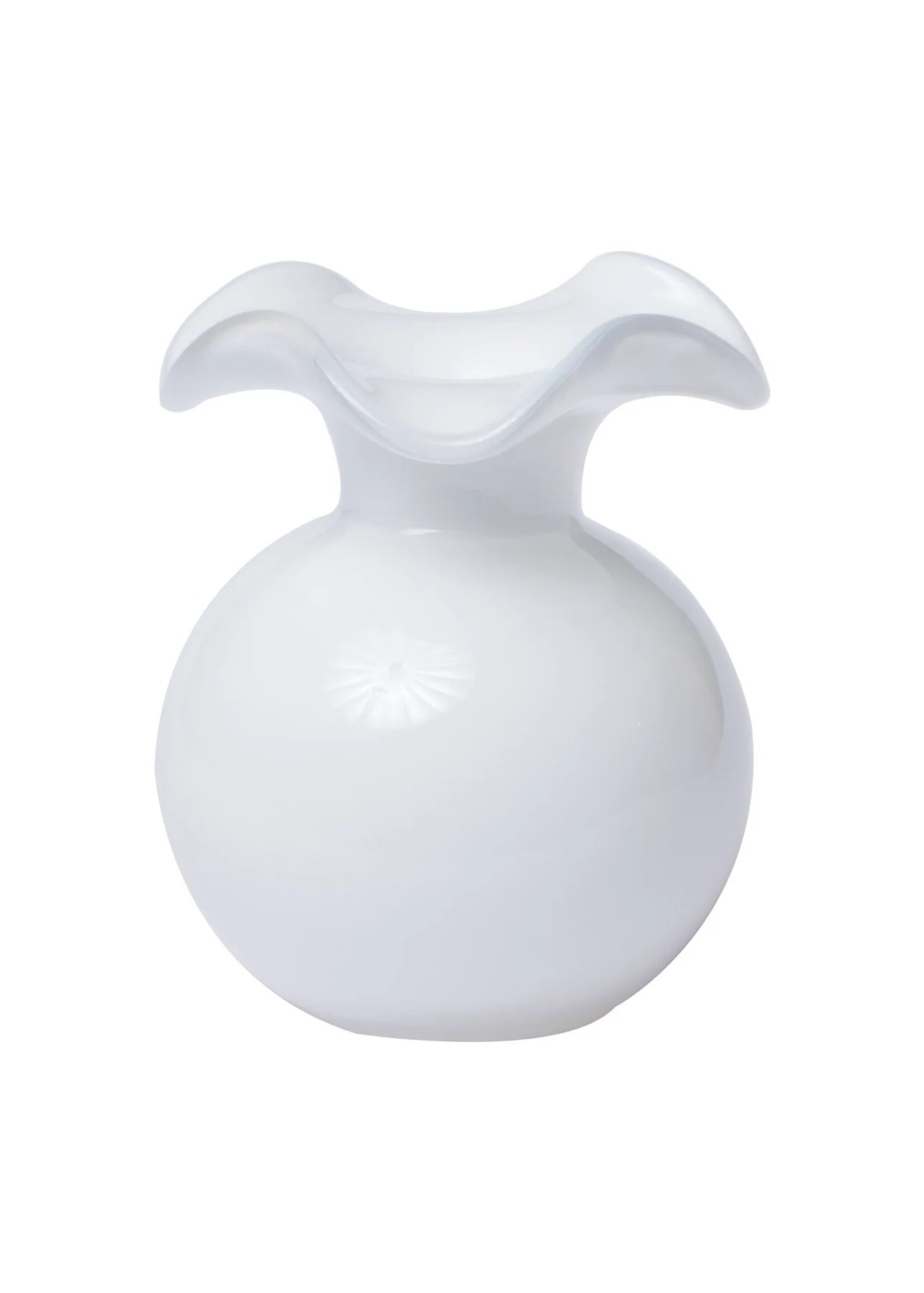 Vietri Hibiscus Glass White Bud Vase