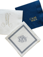 Embossed Graphics Monogram Cocktail  Napkin  (QTY: 100)