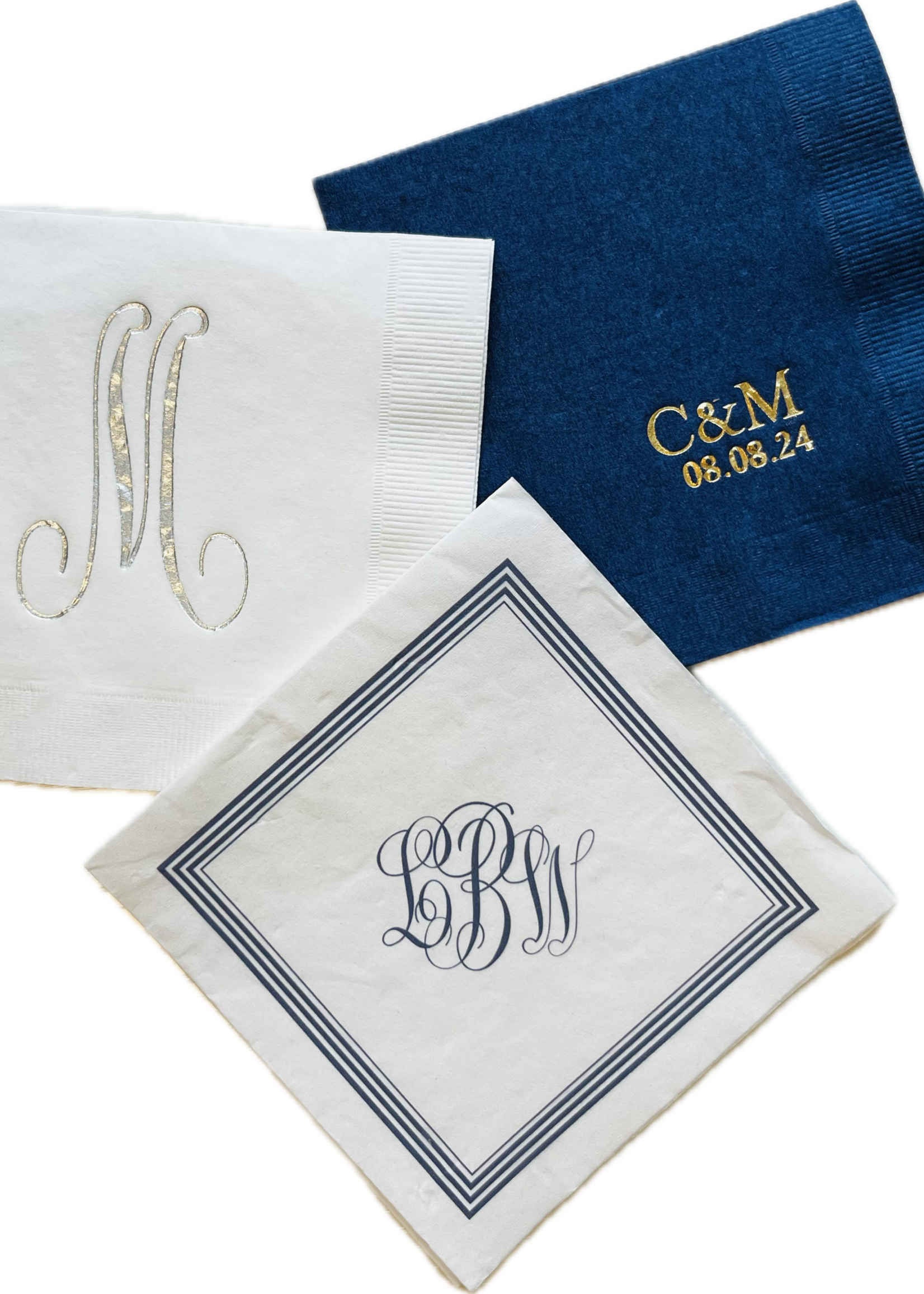 Embossed Graphics Monogram Cocktail  Napkin