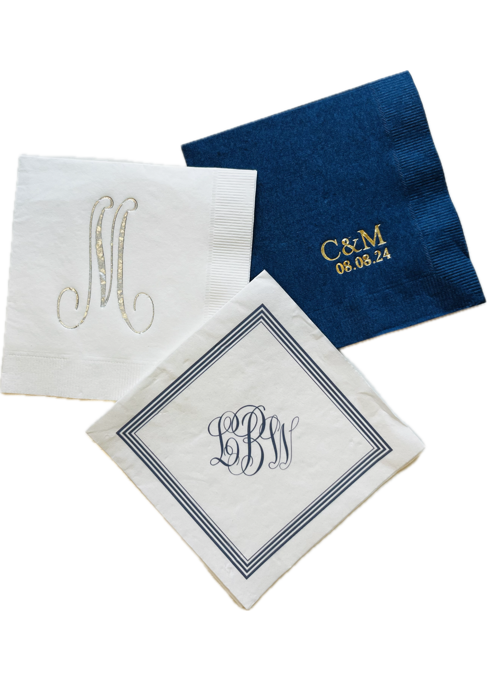 Embossed Graphics Monogram Cocktail  Napkin